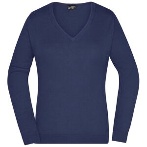 James & Nicholson Dámsky bavlnený sveter JN658 - Tmavomodrá | M