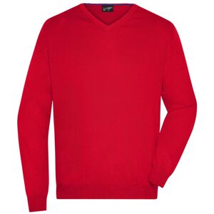 James & Nicholson Pánsky bavlnený sveter JN659 - Červená | M
