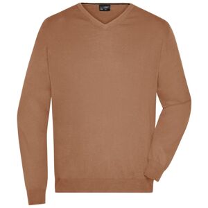 James & Nicholson Pánsky bavlnený sveter JN659 - Camel | XXXL