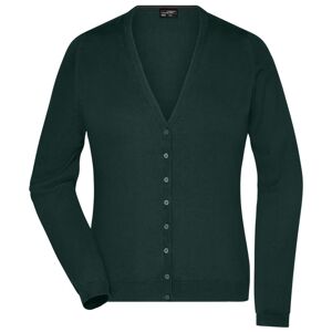 James & Nicholson Dámsky bavlnený sveter JN660 - Lesná zelená | L