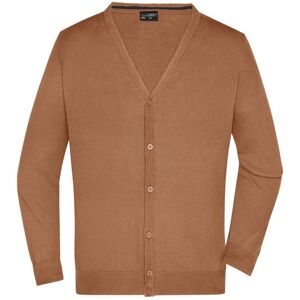 James & Nicholson Pánsky bavlnený sveter JN661 - Camel | XL
