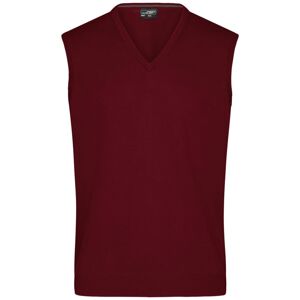 James & Nicholson Pánsky sveter bez rukávov JN657 - Bordeaux | S