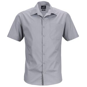 James & Nicholson Pánska košeľa s krátkym rukávom JN644 - Oceľová | XXXXXL