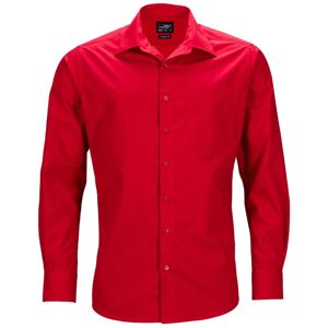 James & Nicholson Pánska košeľa s dlhým rukávom JN642 - Červená | XL
