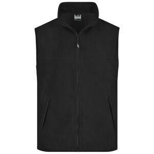 James & Nicholson Pánska fleecová vesta JN045 - Čierna | XL