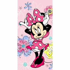 Jerry Fabrics Detská osuška s potlačou - Minnie - Pink Bow | 70 x 140 cm