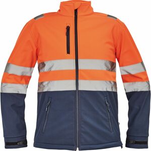 Cerva Pánska reflexná softshellová bunda GRANADA - Oranžová / tmavomodrá | M