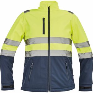 Cerva Pánska reflexná softshellová bunda GRANADA - Žltá / tmavomodrá | M