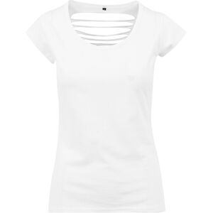 Build Your Brand Dámske tričko s odhaleným chrbtom - Biela | M