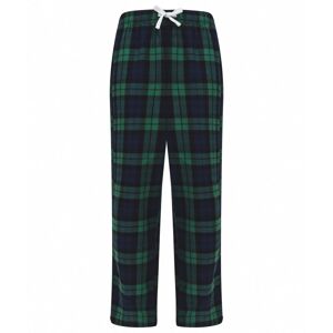 SF (Skinnifit) Detské flanelové pyžamové nohavice - Tmavomodrá / zelená | 11-12 rokov