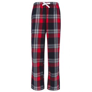 SF (Skinnifit) Detské flanelové pyžamové nohavice - Červená / tmavomodrá | 7-8 rokov