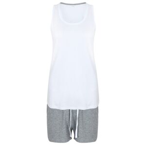 Towel City Dámske krátke pyžamo v sade - Biela / šedý melír | XL