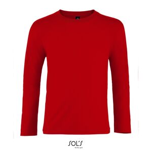 SOL'S Detské tričko s dlhým rukávom Imperial - Červená | 8 rokov (118/128)