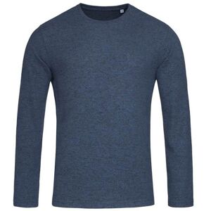 Stedman Pánsky sveter s dlhým rukávom - Tmavomodrý melír | XL