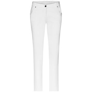 James & Nicholson Dámske biele strečové nohavice JN3001 - Biela | 50