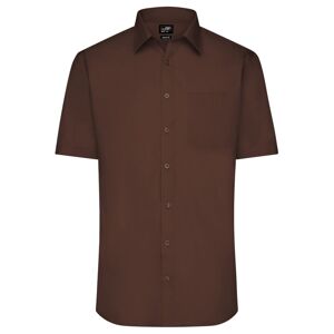 James & Nicholson Pánska košeľa s krátkym rukávom JN680 - Hnedá | L