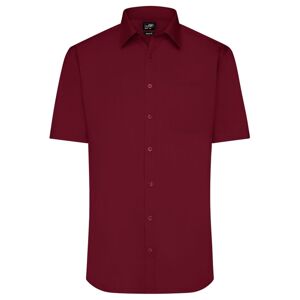 James & Nicholson Pánska košeľa s krátkym rukávom JN680 - Vínová | M