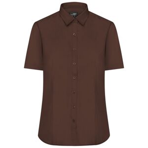 James & Nicholson Dámska košeľa s krátkym rukávom JN679 - Hnedá | XXL