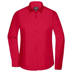 James & Nicholson Dámska košeľa s dlhým rukávom JN677 - Červená | XL