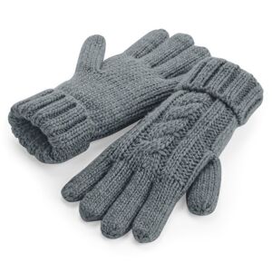Beechfield Elegantné pletené melange rukavice - Svetlošedá | L/XL