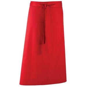 Premier Workwear Dlhá zástera do pása s vreckom - Červená