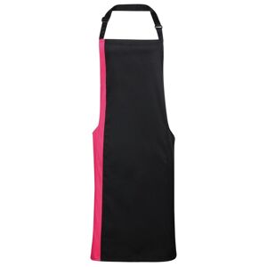 Premier Workwear Dvojfarebná kuchárska zástera s náprsenkou - Čierna / ružová