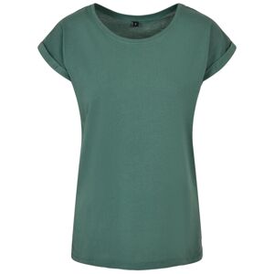Build Your Brand Voľné dámske tričko s ohrnutými rukávmi - Pale leaf | L
