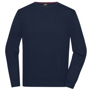 James & Nicholson Ľahký pánsky pletený sveter JN1314 - Tmavomodrá | XXXL