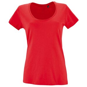 SOL'S Dámske tričko s hlbokým výstrihom Metropolitan - Ibiškově růžová | XXL
