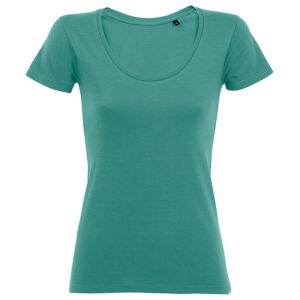 SOL'S Dámske tričko s hlbokým výstrihom Metropolitan - Emerald | XXL
