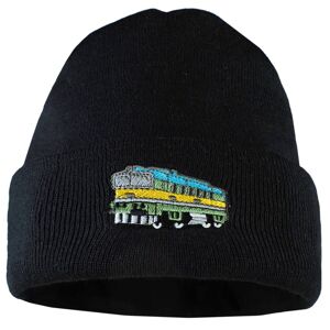 Bontis Pletená čiapka  s výšivkou Vlak - Čierna