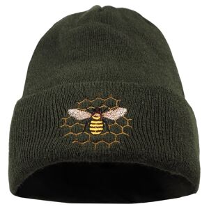 Bontis Pletená čiapka s výšivkou Včela - Olivová