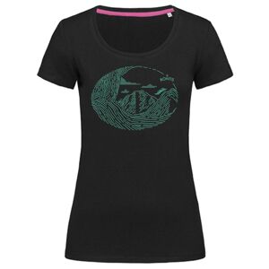 Bontis Dámske tričko MOUNTAINS - Čierna / zelená | XL