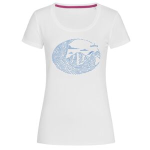 Bontis Dámske tričko MOUNTAINS - Biela / modrá | XXL
