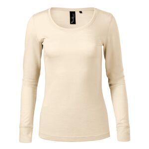 MALFINI Dámske tričko s dlhým rukávom Merino Rise LS - Mandľová | L