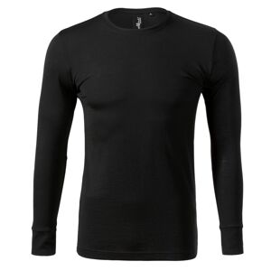 MALFINI Pánske tričko s dlhým rukávom Merino Rise LS - Čierna | S