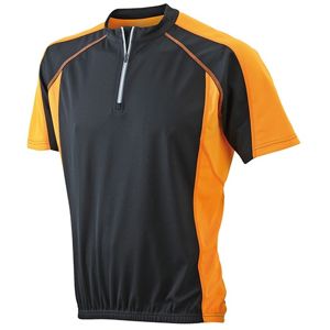 James & Nicholson Pánske cyklistické tričko JN420 - Čierna / oranžová | XXL