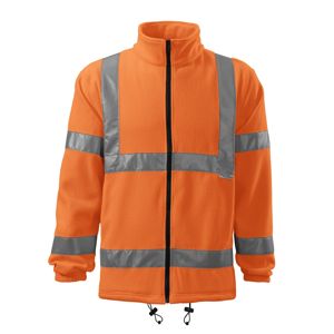 MALFINI Reflexná fleecová bunda HV Fleece Jacket - Reflexná oranžová | M