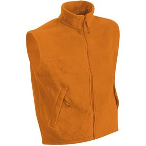 James & Nicholson Pánska fleecová vesta JN045 - Oranžová | XXXXL