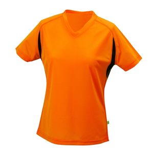 James & Nicholson Dámske športové tričko s krátkym rukávom JN316 - Oranžová / čierna | M