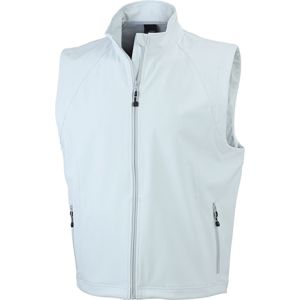 James & Nicholson Pánska softshellová vesta JN1022 - Šedo-biela | L