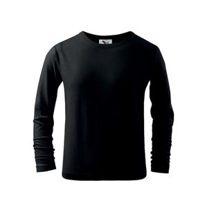MALFINI Detské tričko s dlhým rukávom Long Sleeve - Čierna | 110 cm (4 roky)