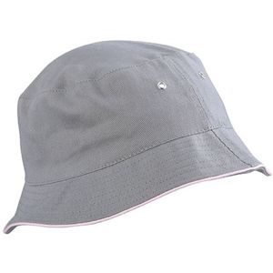 Myrtle Beach Bavlnený klobúk MB012 - Šedá / svetloružová | L/XL