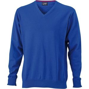 James & Nicholson Pánsky bavlnený sveter JN659 - Kráľovská modrá | L