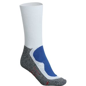 James & Nicholson Športové ponožky vysoké JN211 - Biela / kráľovská modrá | 42-44