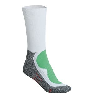 James & Nicholson Športové ponožky vysoké JN211 - Bielo-zelená | 35-38