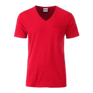 James & Nicholson Pánske tričko z biobavlny 8004 - Červená | L