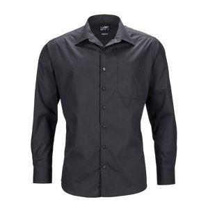 James & Nicholson Pánska košeľa s dlhým rukávom JN642 - Čierna | M