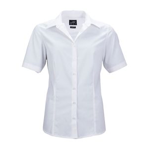 James & Nicholson Dámska košeľa s krátkym rukávom JN643 - Biela | XXXL