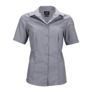 James & Nicholson Dámska košeľa s krátkym rukávom JN643 - Oceľová | XL